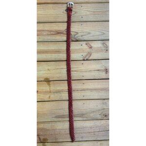 Italian Leather Braided Belt Brown (L) Unisex